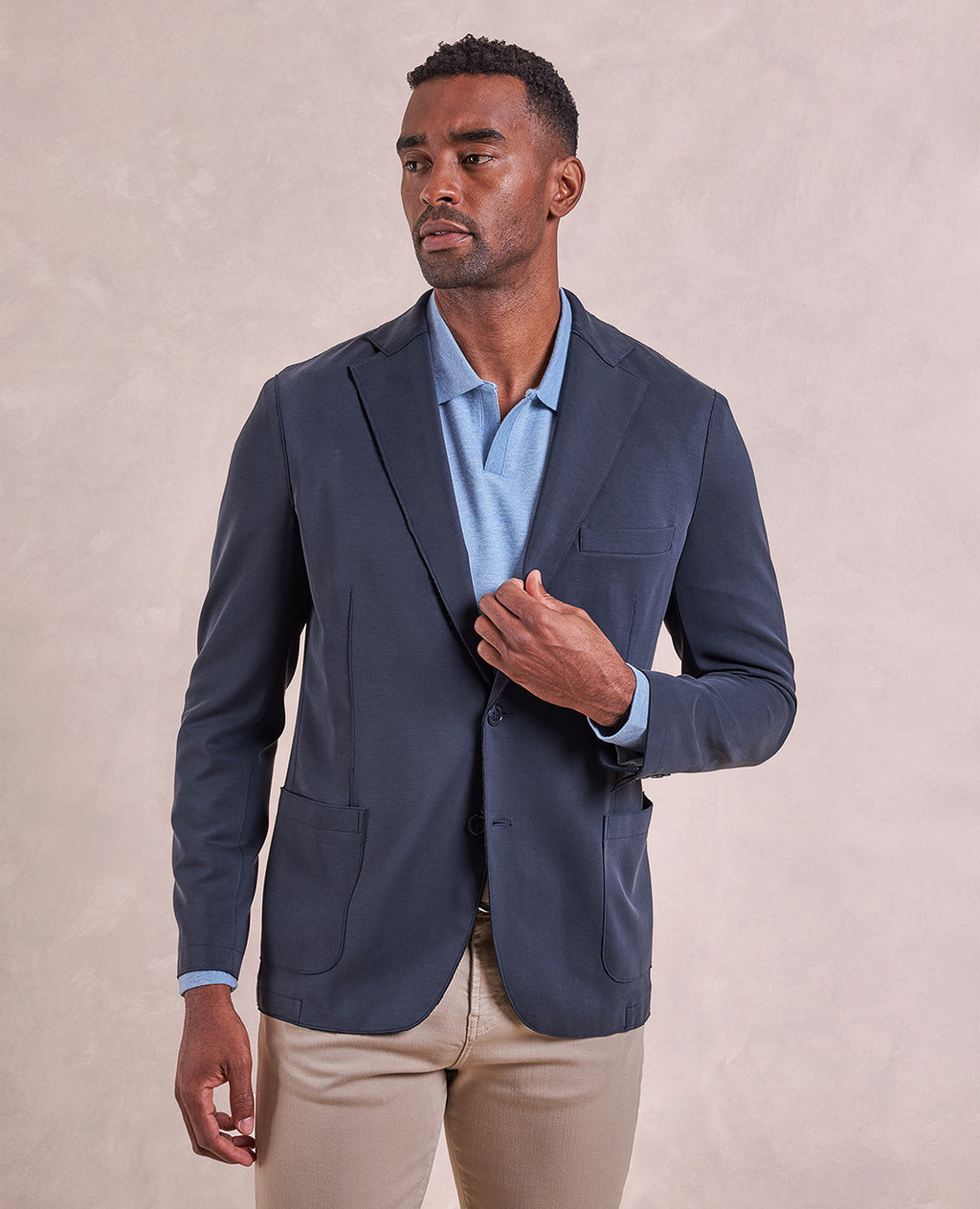 The Luca - Double Knit Soft Jacket - Navy